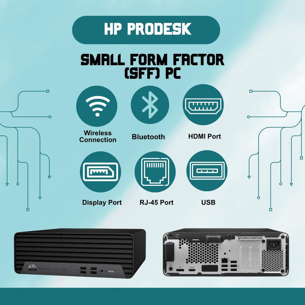 HP ProDesk G7 SFF Desktop Computer, Intel Processor, Dual 4K Display Support| 8GB RAM, 512GB SSD| WiFi| Bluetooth| HDMI, USB, RJ-45| Windows 11 Pro| Wired Keyboard & Mouse| Business & Personal Use