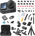 DJI Osmo Action 6 8K Waterproof Action Camera Bundle, 1/1.1" Square Sensor, Variable Aperture of f/2.0–f/4.0, 50GB Built-In Storage, Original Essential Combo + 58 Piece Accessory Kit + Extra 64GB Card
