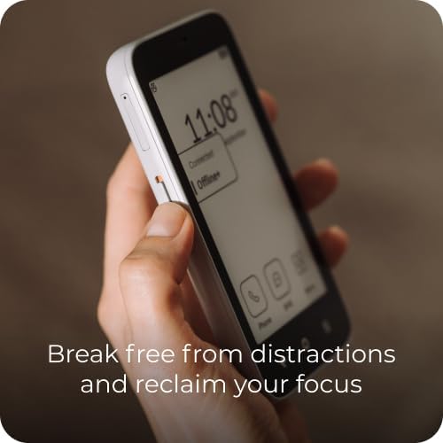 mudita Kompakt Minimalist Dumb Phone with E Ink® Display – Unlocked Cell Phone for Focus, Privacy & Distraction-Free Living, Long Battery Life, Bluetooth, Easy to Use - Charcoal Black