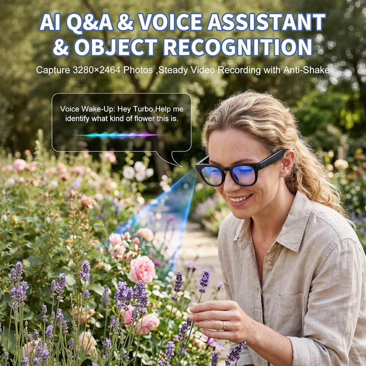 AI Smart Glasses with 8MP Camera ,Photo Capture,4K Video ,Real Time Translation, Recording,GPT Identify Objects, Open-Ear Audio,Photochromic Lenses Bluetooth Wearable tech Glasses for Travel Vlog Work