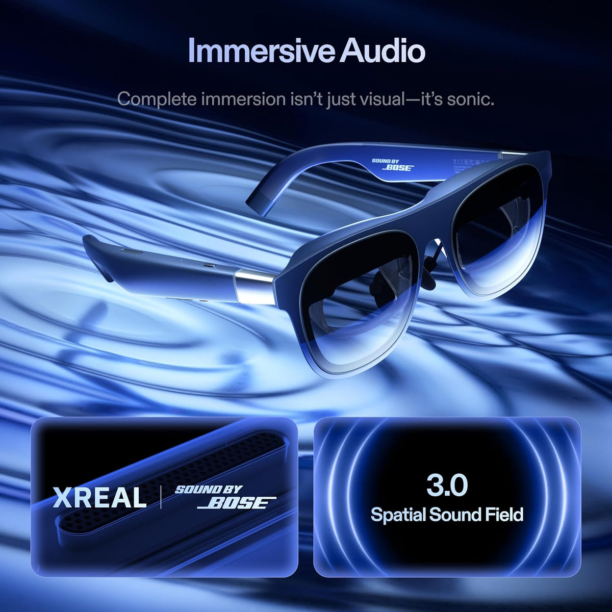 XREAL 1S AR/XR Glasses, 500" Virtual Screen Smart Glasses with 52° FOV, Native 3DoF, REAL 3D, Powered by X1 Chip, Supports All USB-C DP Devices Including iPhone 17/16 and Handhelds, like ROG/SteamDeck