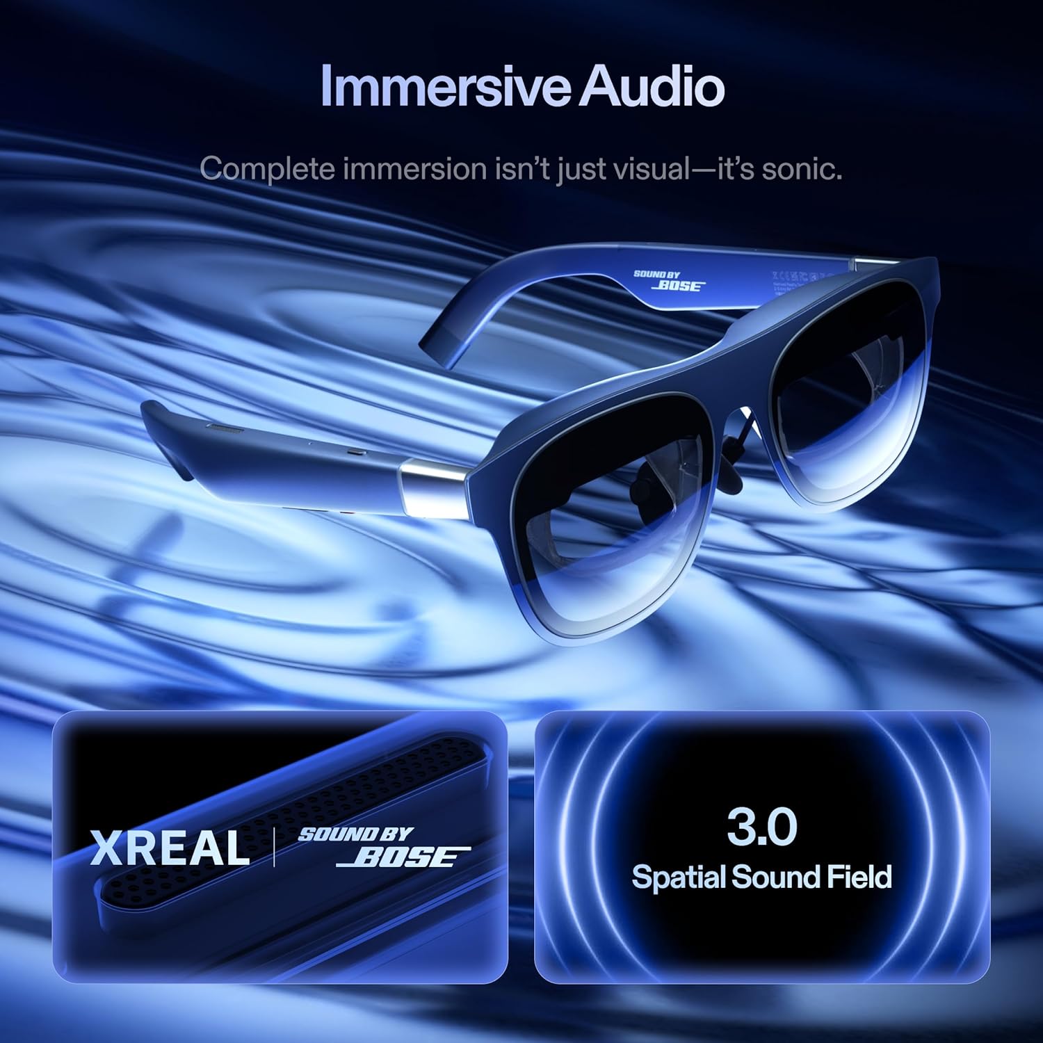 XREAL 1S AR/XR Glasses, 500" Virtual Screen Smart Glasses with 52° FOV, Native 3DoF, REAL 3D, Powered by X1 Chip, Supports All USB-C DP Devices Including iPhone 17/16 and Handhelds, like ROG/SteamDeck