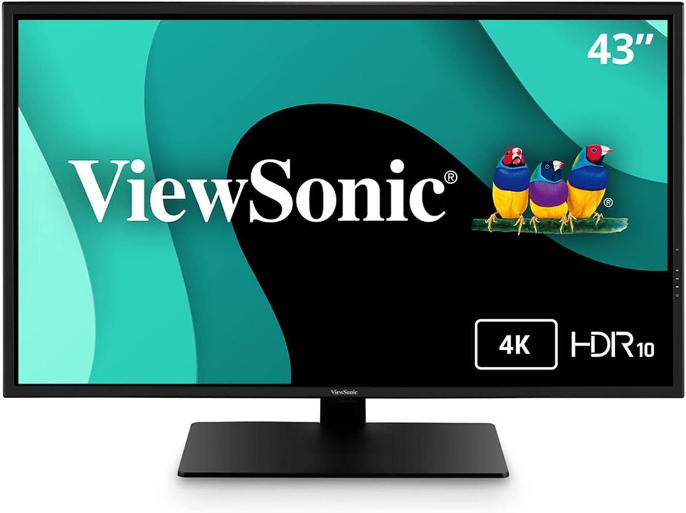 ViewSonic VX4381-4K 43" UHD 4K Monitor Widescreen with HDR10 Support, Eye Care, HDMI, USB, DisplayPort (Renewed)