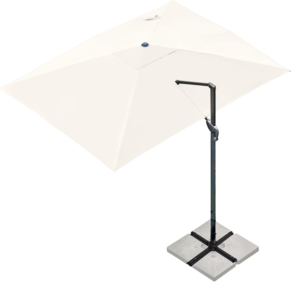 Sunnyglade 10x13Ft Cantilever Patio Umbrella Rectangular Deluxe Offset 360°Rotation & Integrated Tilting System Hanging Umbrella for Market Garden Deck Pool Backyard Patio (Beige, 10 x 13 ft)