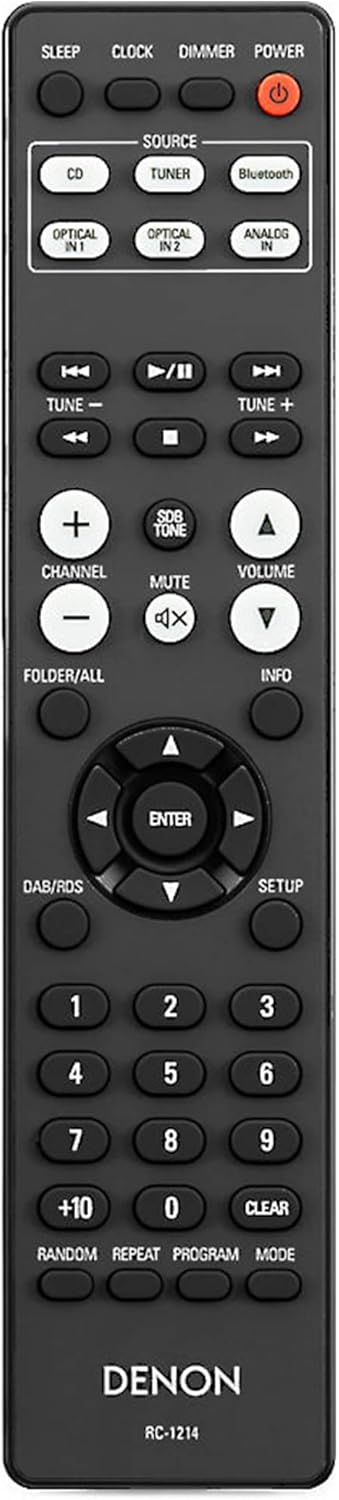 Denon D-M41 Home Theater Mini Amplifier and Bookshelf Speaker Pair - Compact HiFi CD Stereo System with Speakers, FM/AM Tuner, Wireless Bluetooth Amplifier | Perfect for Small Rooms and Home Cinema
