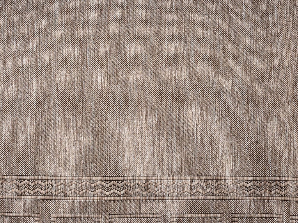 Diana Textured Foldable Indoor Outdoor Rug, 8x10, Weather Resistant, Easy Clean, UV Resistant, Modern Bordered Patio Carpet for Porch, Deck, Backyard, Living Room (8' x 10', Beige)