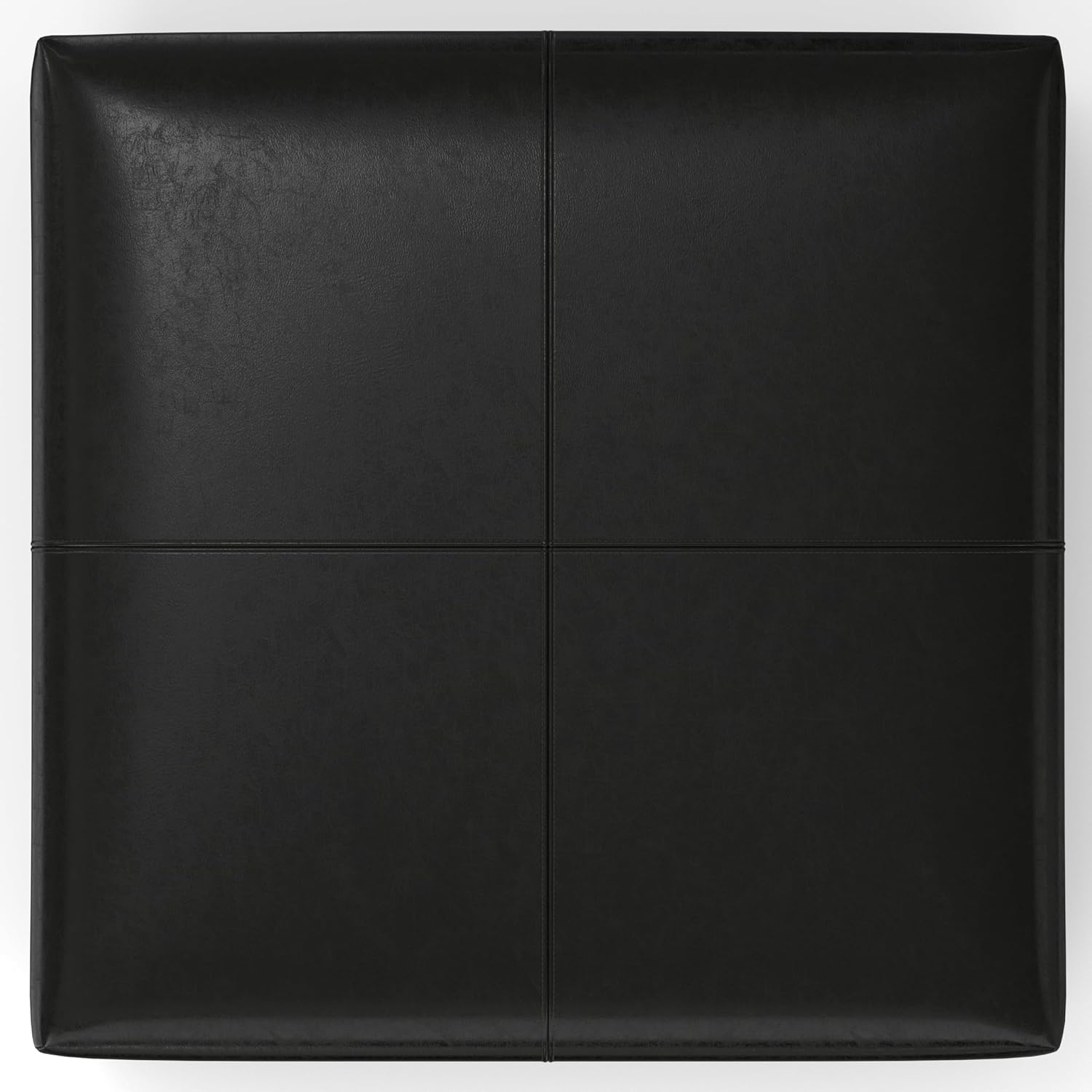 SIMPLIHOME Gabbie Storage Ottoman - 48 inch Wide Upholstered Vegan Leather Rectangle Storage Ottoman Bench in Midnight Black, Contemporary Ottoman for Living Room with Lift-Up Lid