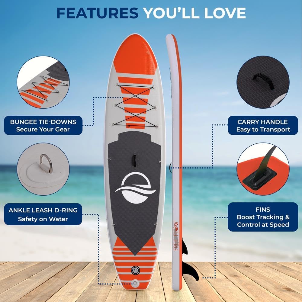 SereneLife Ultra-Light Inflatable Stand Up Paddle Board with Premium SUP Accessories