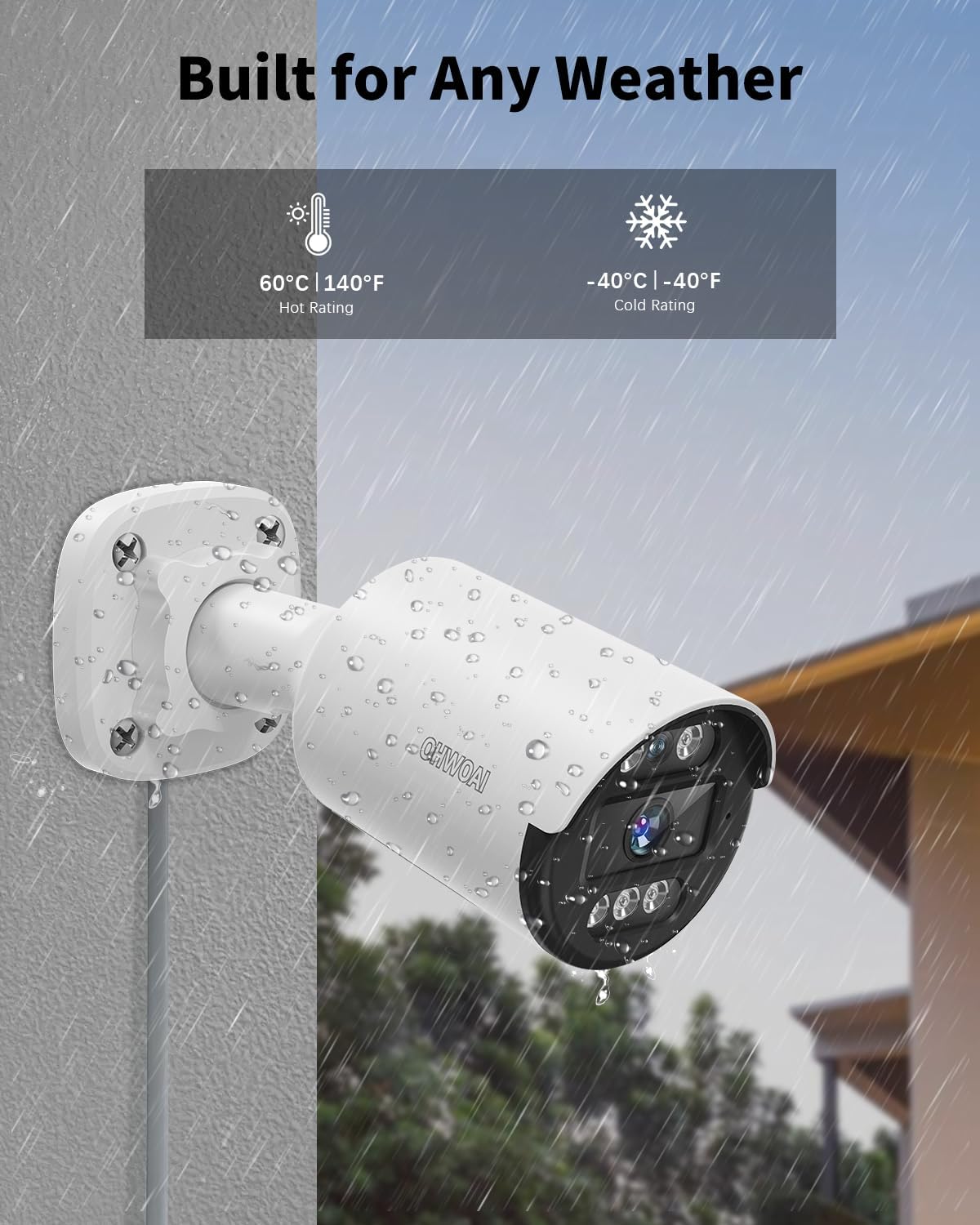 《All-in-One DVR & 80FT Night Vision》Outdoor Wired Security Camera System,CCTV Cameras Outside, Home Video Surveillance Systems