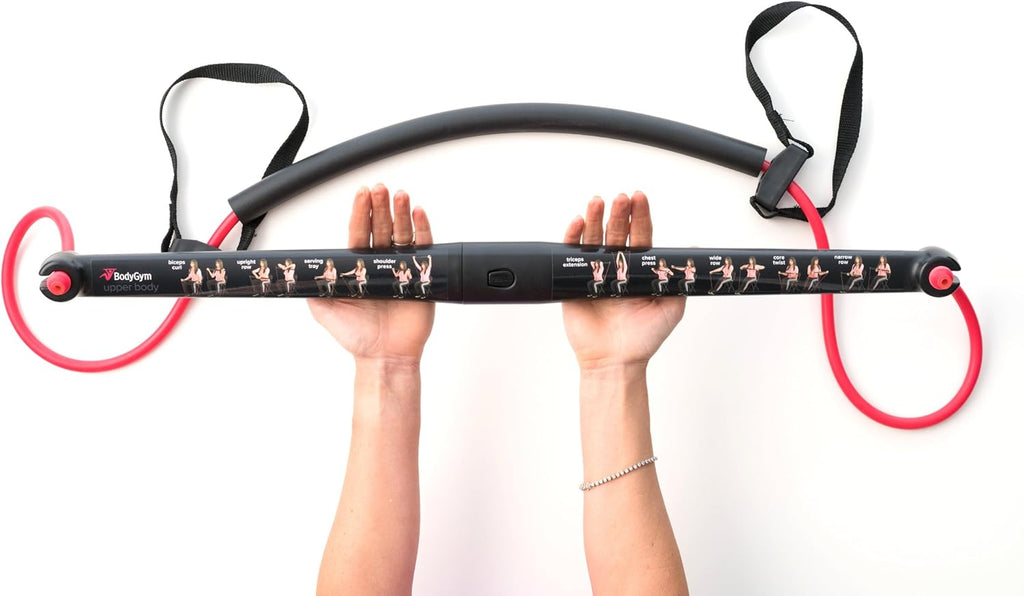Core System Portable Home Gym - Resistance Trainer All-in-One Band + Bar Kit, Full Body Workout: Improve Fitness, Build Muscle, Strength Exercises with Marie Osmond Workout DVD Included