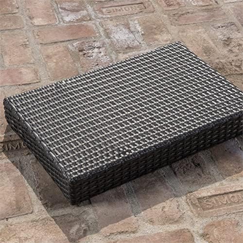 GDFStudio Savana 3 Piece Outdoor Wicker Lounge with Water Resistant Cushions & Coffee Table (Grey/Beige)
