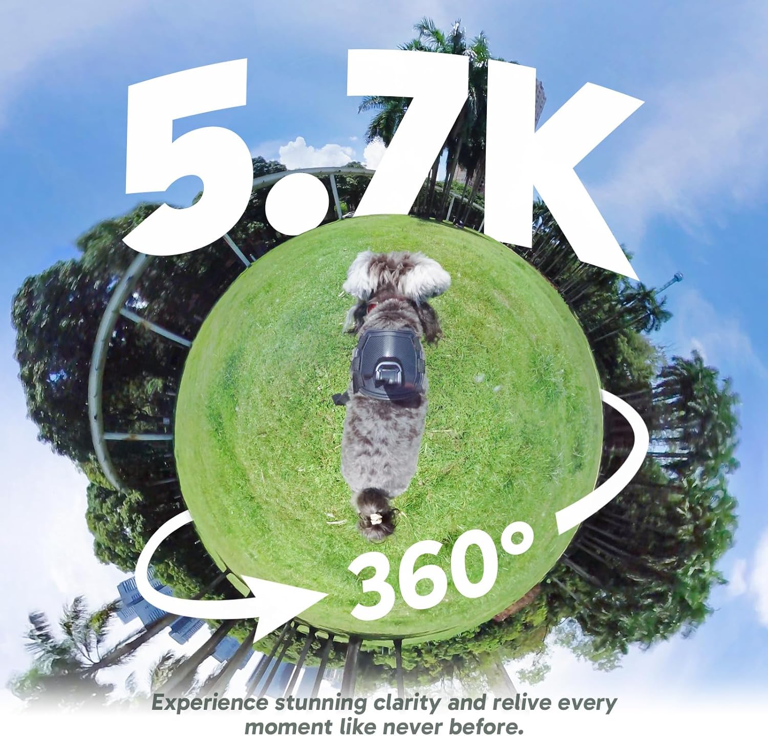 AKASO 360 Weatherproof 360° Action Camera - 5.7K 360 Video with 1/2" 48MP Sensors, 72MP 360 Photo, SuperSmooth, Invisible Selfie Stick Effect, 360° Horizon Lock, AI Tracking with 128GB MicroSD Card