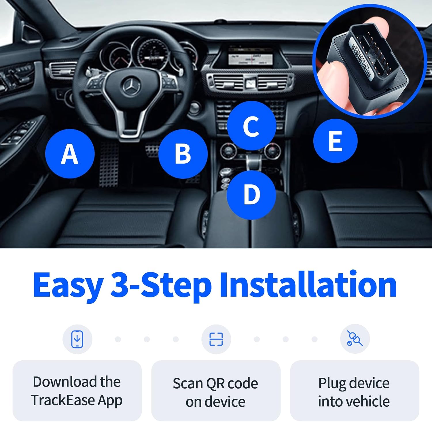GPS Tracker for Vehicles, No Monthly Fee, No Subscription with Real-Time Tracking, 4G SIM and Data Included, Trip History, GeoFence, Speeding Alerts, Global Coverage, OBD, for Fleets & Families