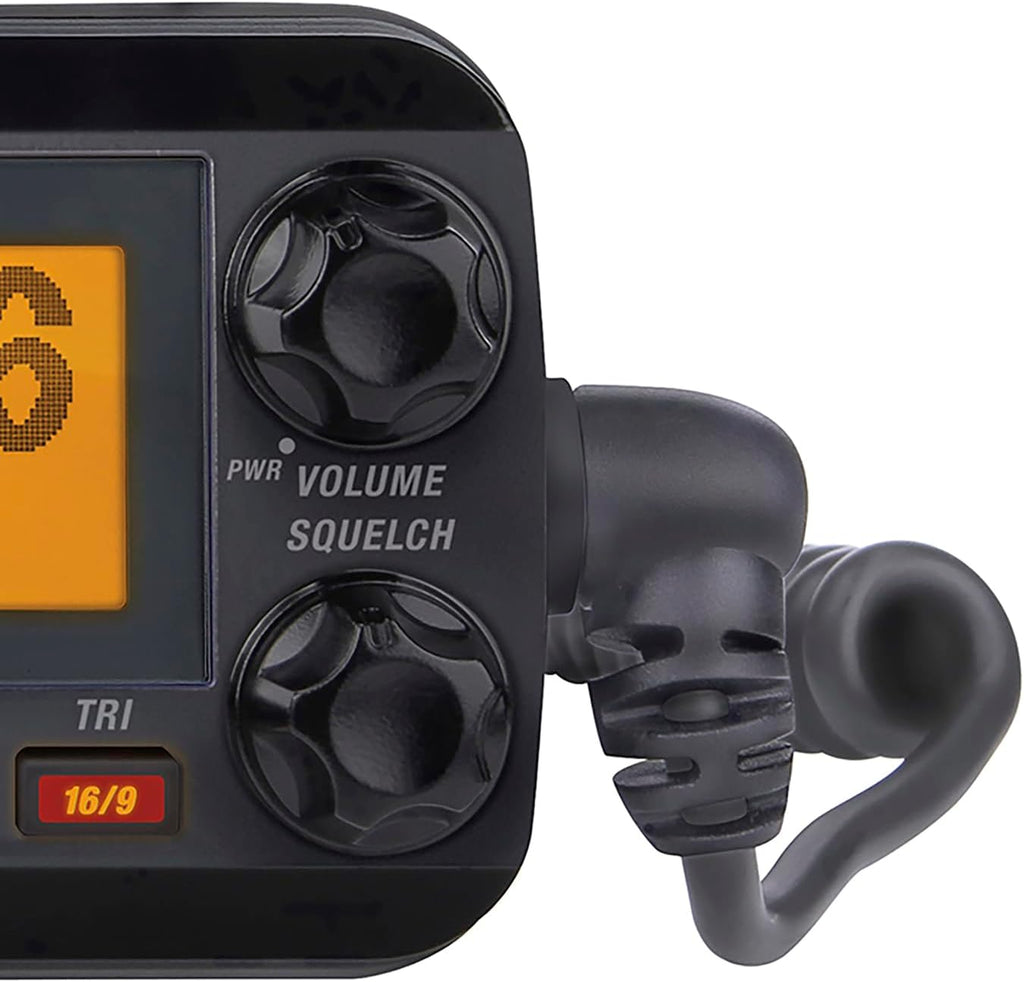 Uniden UM435BK Advanced Fixed Mount VHF Marine Radio, All USA/International/Canadian Marine Channels including new 4-Digit, CDN “B” Channels, 1 Watt/25 Watt Power, Waterproof IPX8 Submersible, Black