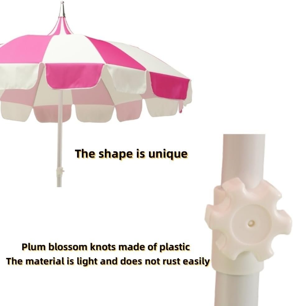 8.5FT Pagoda Patio Umbrella Large Boho Beach Umbrella UV Protection Outdoor Market Table Umbrella For Holiday, Pool, Yard(White)