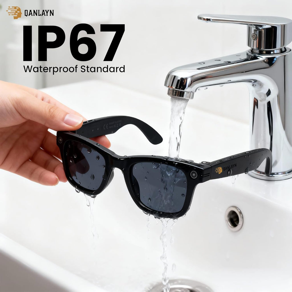 Smart Camera Glasses for Hands-Free Video & Travel Translation, 8MP HD POV Recording, AI Voice Control,Waterproof, photochromic Lenses