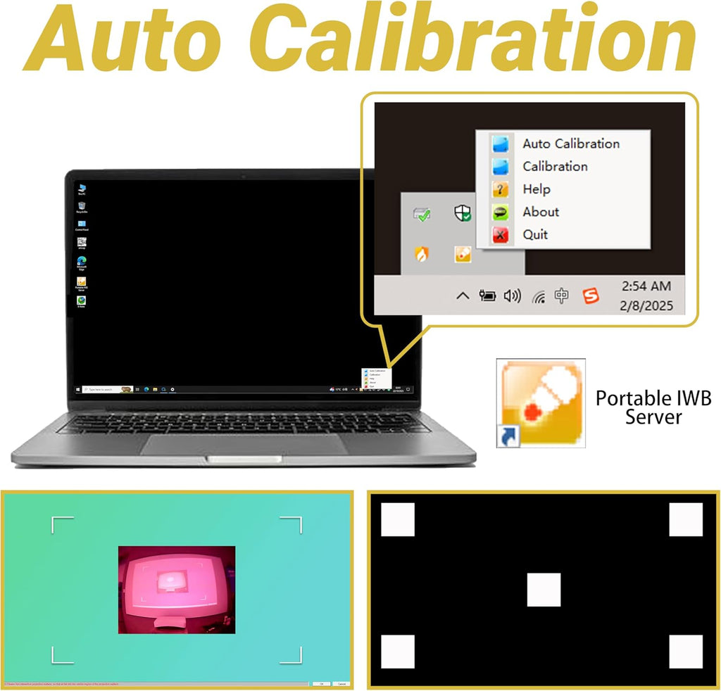 Interactive Whiteboard System -Smart Whiteboard with Electronic Pen, Compatible with Long Focus Projection, for Home Office Classroom and Presentation, Only for Windows