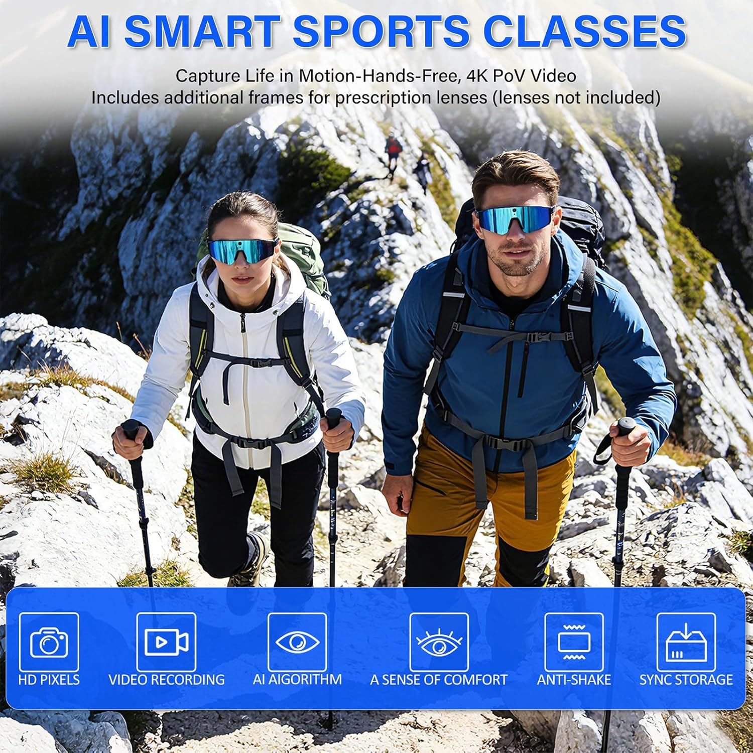 AI Smart Glasses with Open Ear Speaker, 5.4 Bluetooth,Voice Assistant Compatible,Real-Time Translation,Auto Color-Changing Lenses for Business&Outdoor Activities,Model v06