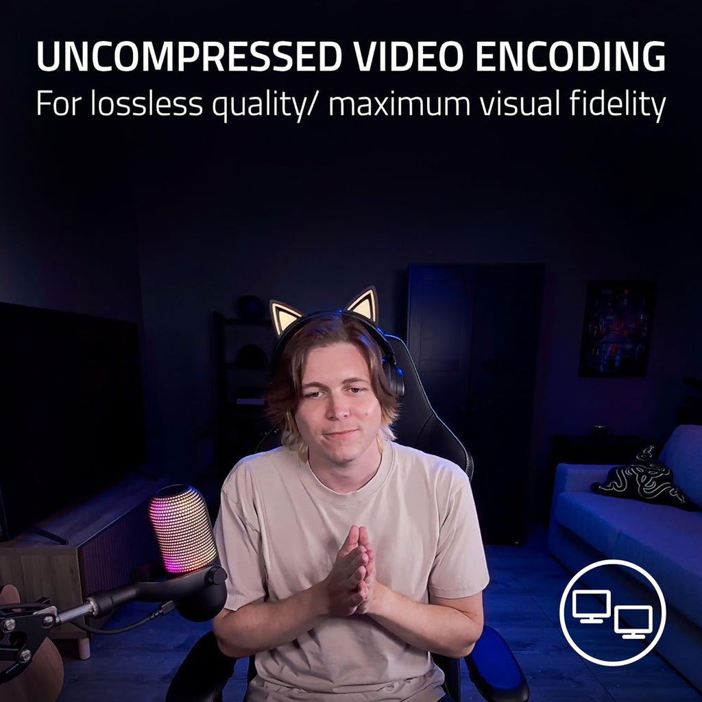 Razer Kiyo V2 Streaming Webcam: 4K 30 FPS, 1080p 60 FPS - AI Powered Auto-Framing - Built-in Microphone - Ultrawide Angle Lens - Privacy Cover - Works with OBS, Xsplit, Discord, Zoom, Teams - Black