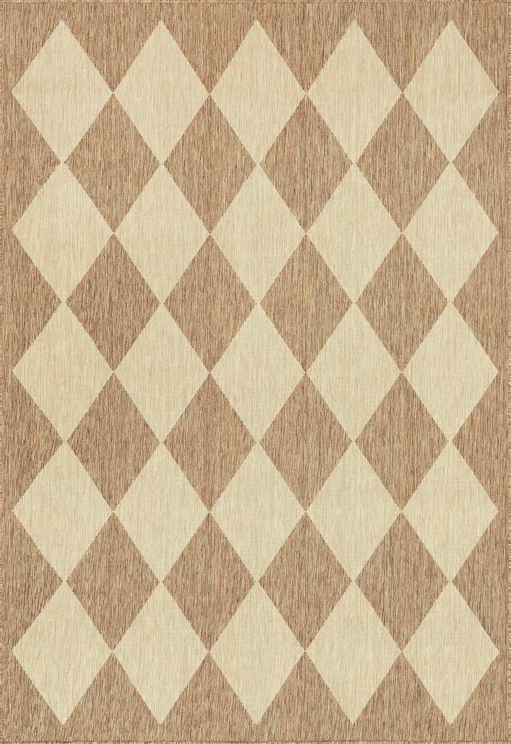 nuLOOM Outdoor Performance Collection Sabina Trellis Brown/Ivory, 8' x 10', Soft and Cozy, High Traffic, Stain Resistant, Easy Clean, Durable Area Rug for Indoor/Outdoor Patio, Deck, Porch, Garden