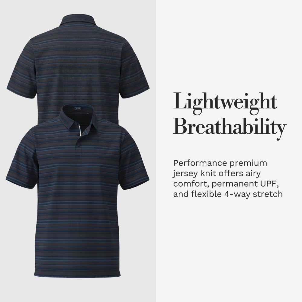 Cole Haan Links Golf Polo Shirts for Men - Lightweight and Breathable 4-Way Stretch with Moisture Management Technology