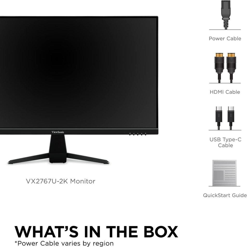 ViewSonic VX2767U-2K 27 Inch 1440p IPS Monitor with 65W USB C, HDR10 Content Support, HDMI, DP (Renewed)