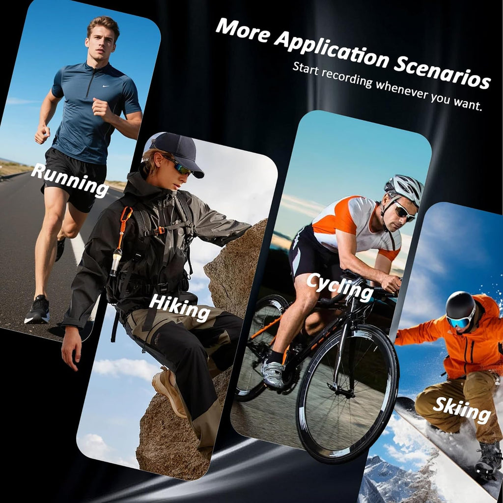 4K Wearable POV Action Camera, IPX7 Waterproof Mini Body Camera with 6-Axis Image Stabilization, Hands-Free Thumb Camera for Cycling Vlog Travel Outdoor Sports