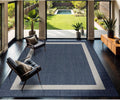 CAMILSON Outdoor Rug 9x12, Large Modern Outside Rugs for Patios Porches Waterproof Durable Washable Non-Shedding, Easy-to-Clean Indoor Outdoor Area Carpet (9 x 12, Bordered - Blue/White)