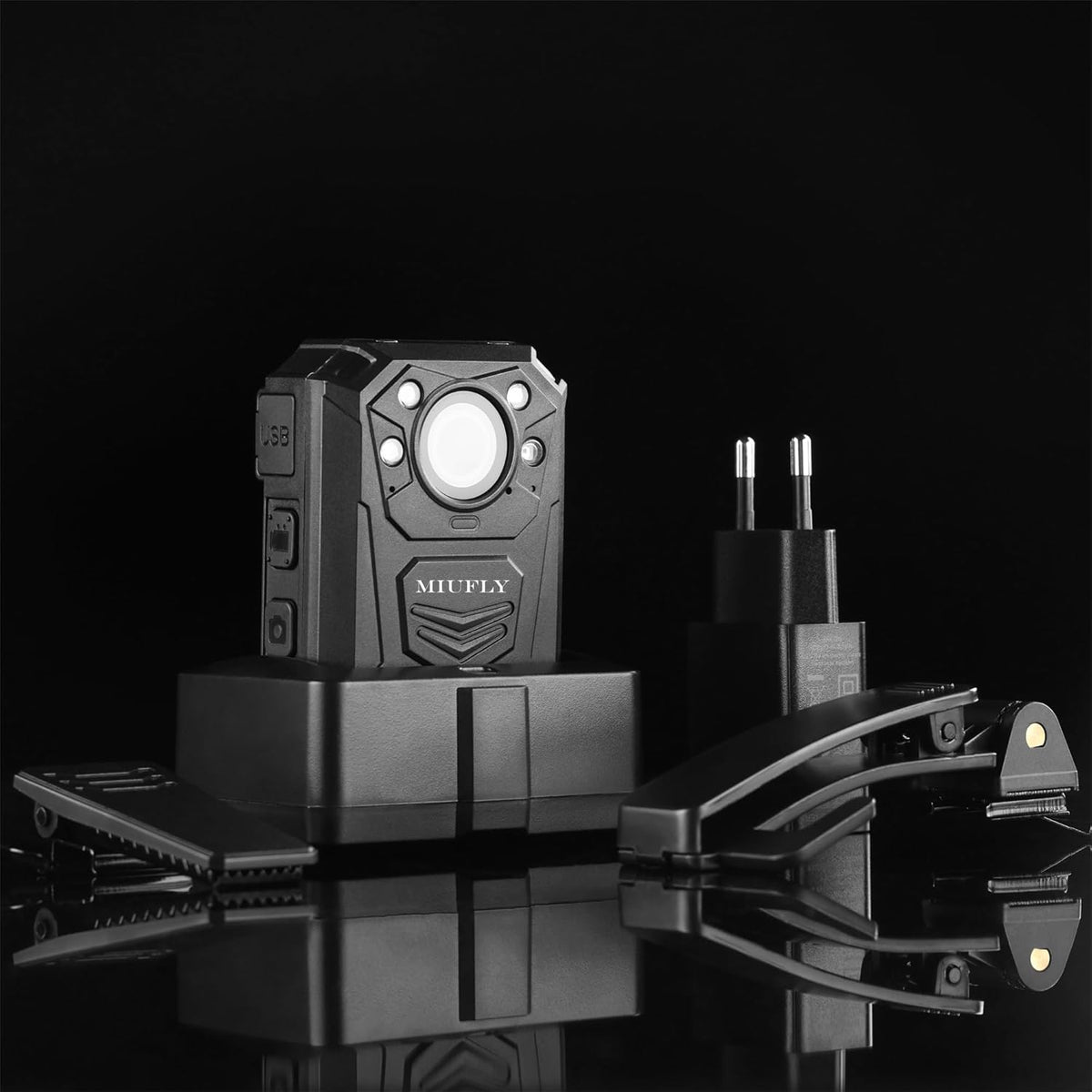 MIUFLY S2 PRO 2K Voice Control Camera, Wearable Camera with Night Vision, GPS, Built in 128G Memory