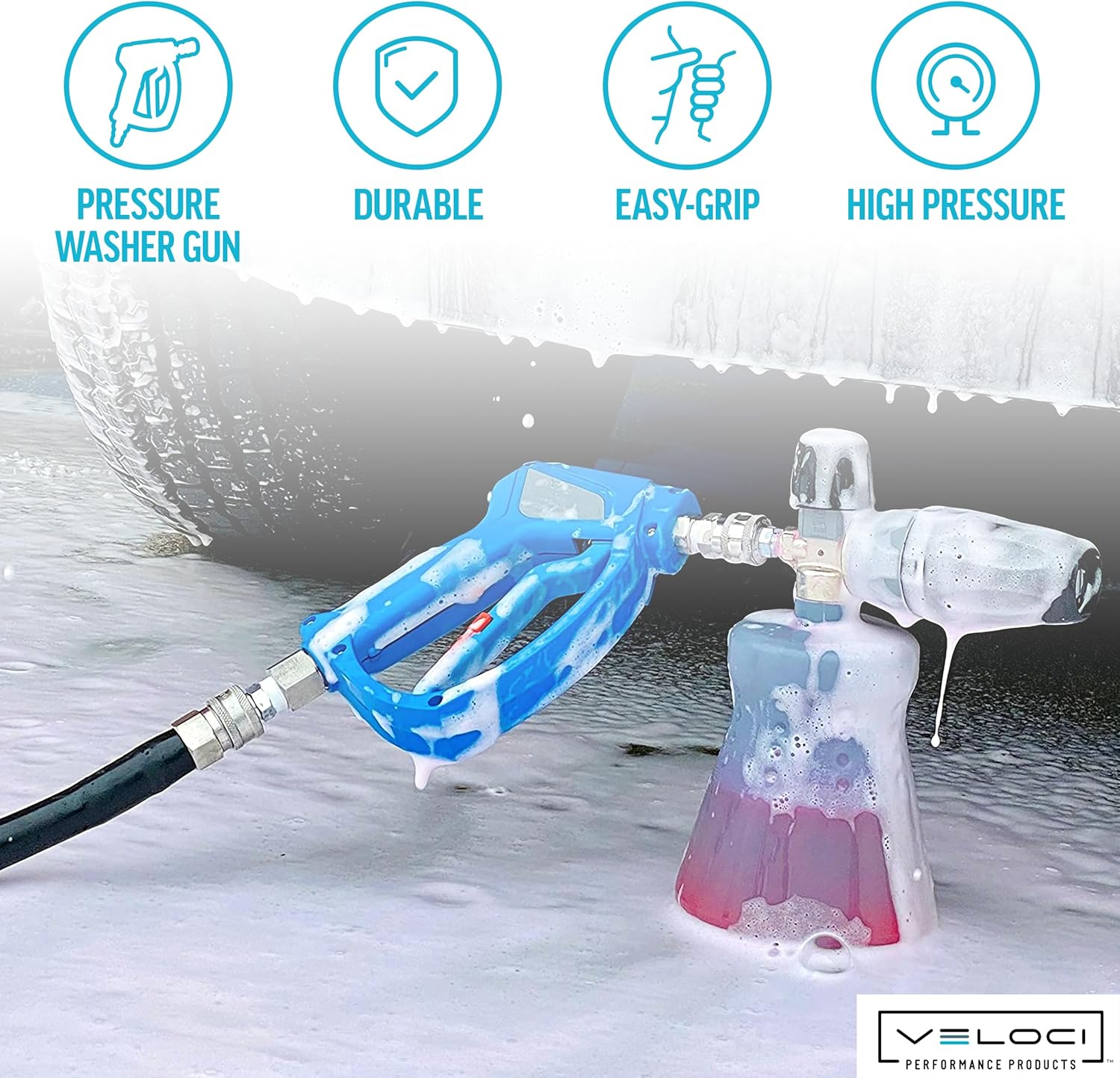 MTM Hydro Acqualine SGS35 Pressure Washer Gun with Stainless Steel Quick Connect Fittings and Live Swivel, High Pressure 5000 PSI Commercial Grade