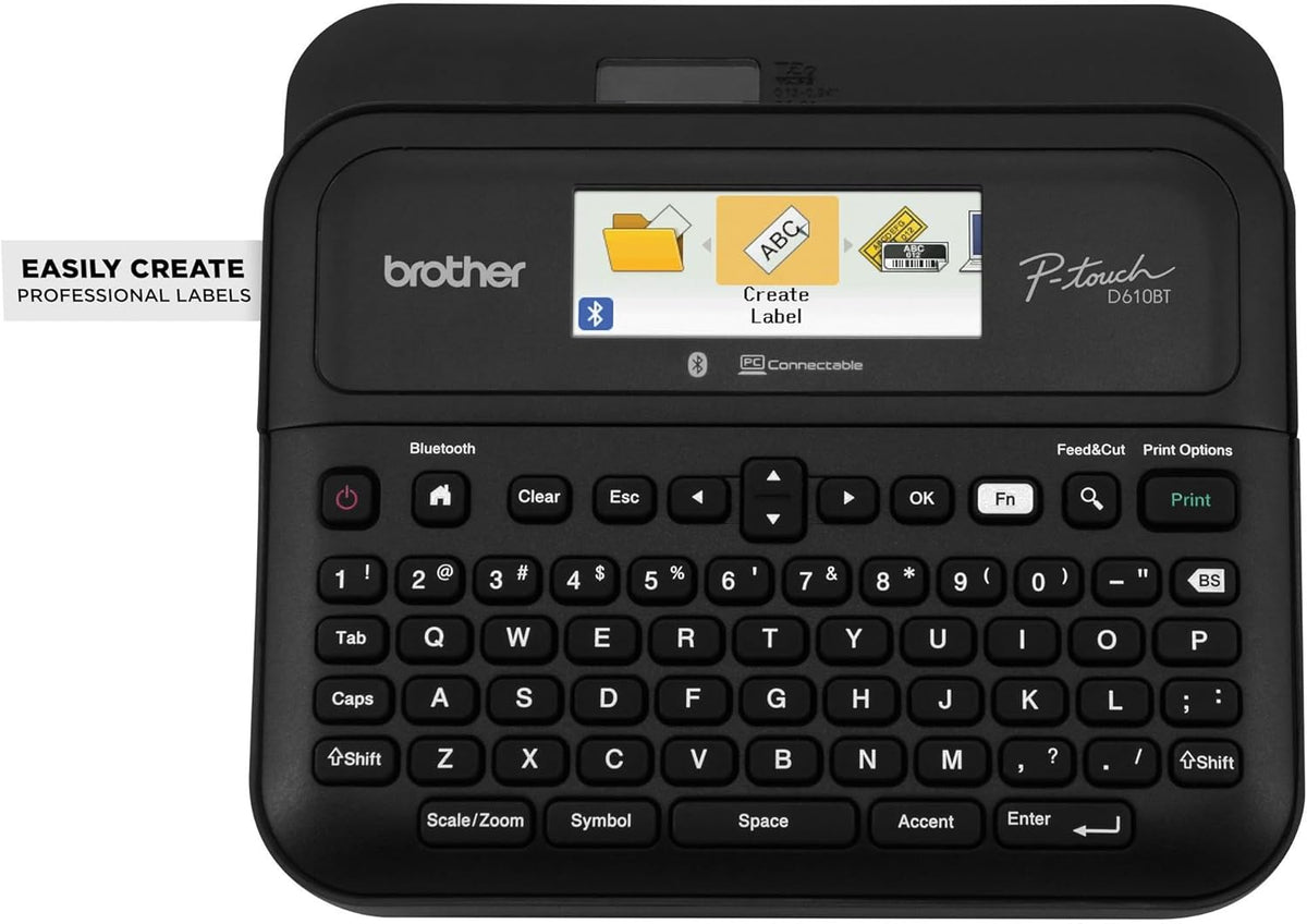Brother P-Touch PT- D610BTVP Business Professional Connected Label Maker | Connect and Create via Bluetooth® on TZe Label Tapes up to ~1 inch