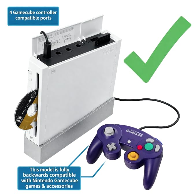 Nintendo Wii Console - GameCube Backwards Compatible Model (RVL-001, White) (Renewed)