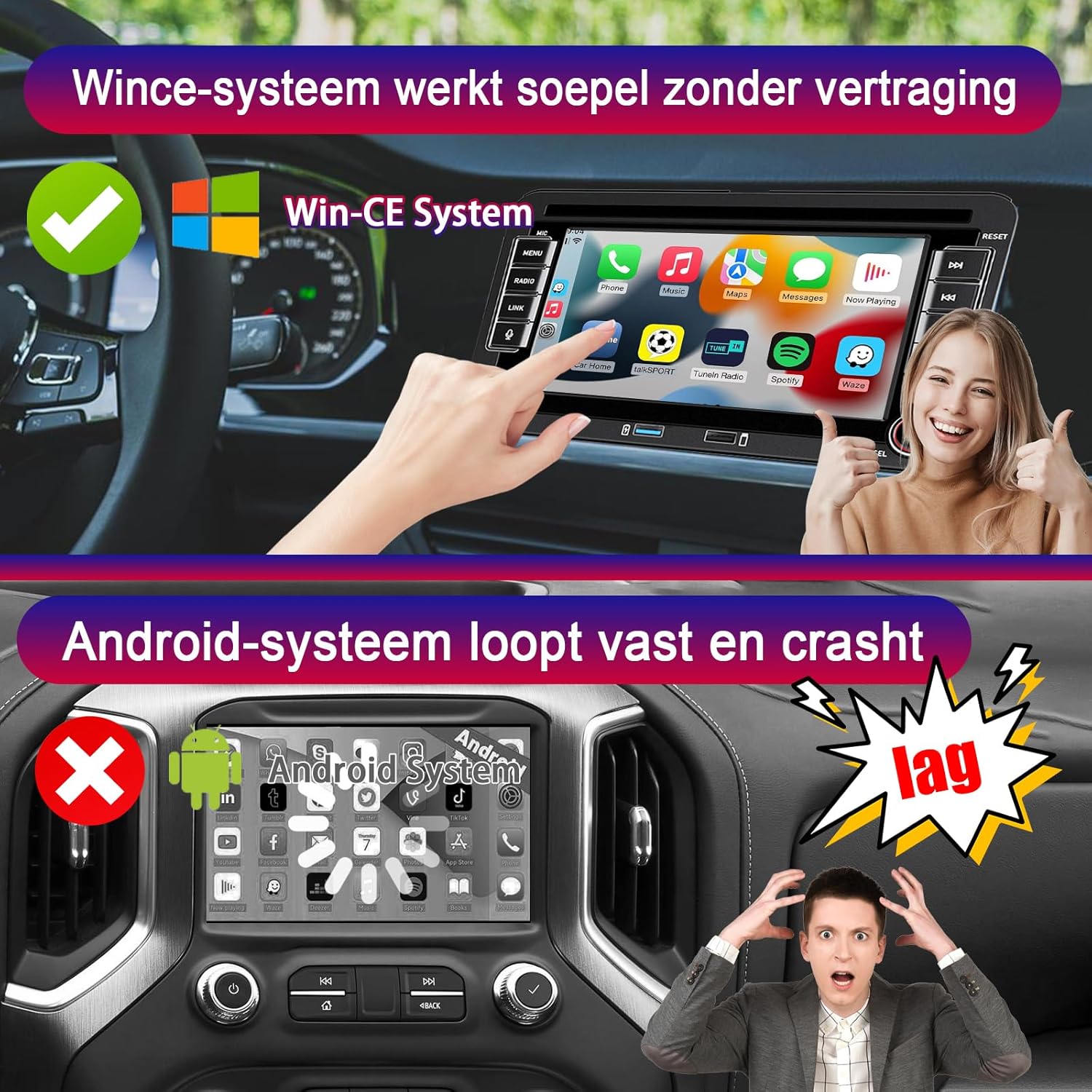 Upgrade Liulbobu Wireless Carplay Car Radio for VW Passat Golf 5 6 Polo MK5 T5 Skoda Jetta Caddy EOS Touran Android Auto, 7 inch Bluetooth Double din Car Stereo for/FM/AM/USB/RDS/High Power