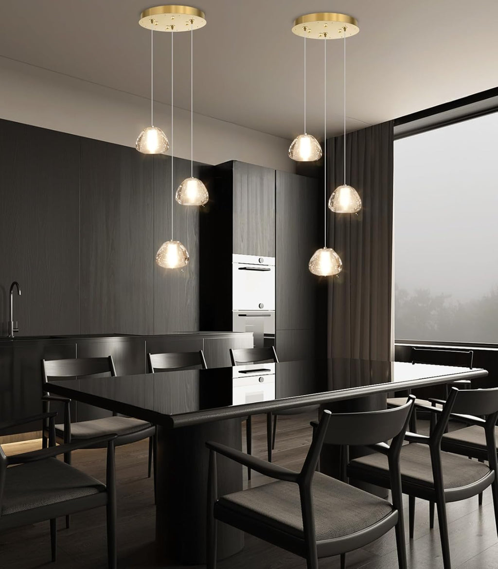 Modern Chandelier Crystal Pendant Light for Kitchen Island Dining Room Bedroom Hallway Gold