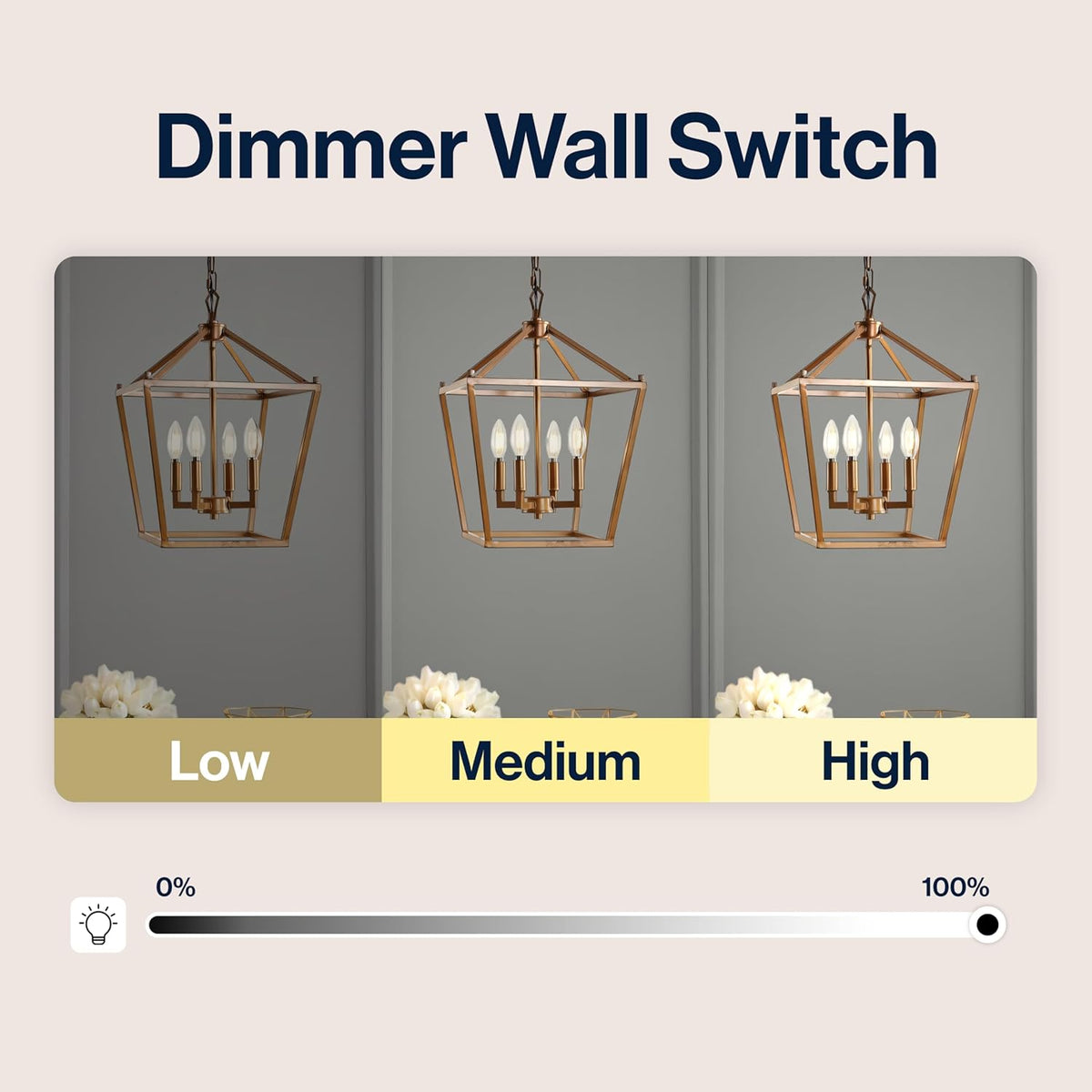 JONATHAN Y 12" Antique Gold Lantern Pendant Light, 4-Light Pagoda Style Metal Cage Farmhouse Hanging Ceiling Fixture for Kitchen Island, LED Bulb Included (JYL7436B)