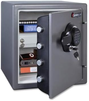 SentrySafe Waterproof and Fireproof Alloy Steel Digital Safe Box for Home with Code Button Keypad, 1.23 Cubic Feet, 17.8 x 16.3 x 19.3 Inches (exterior), SFW123GDC