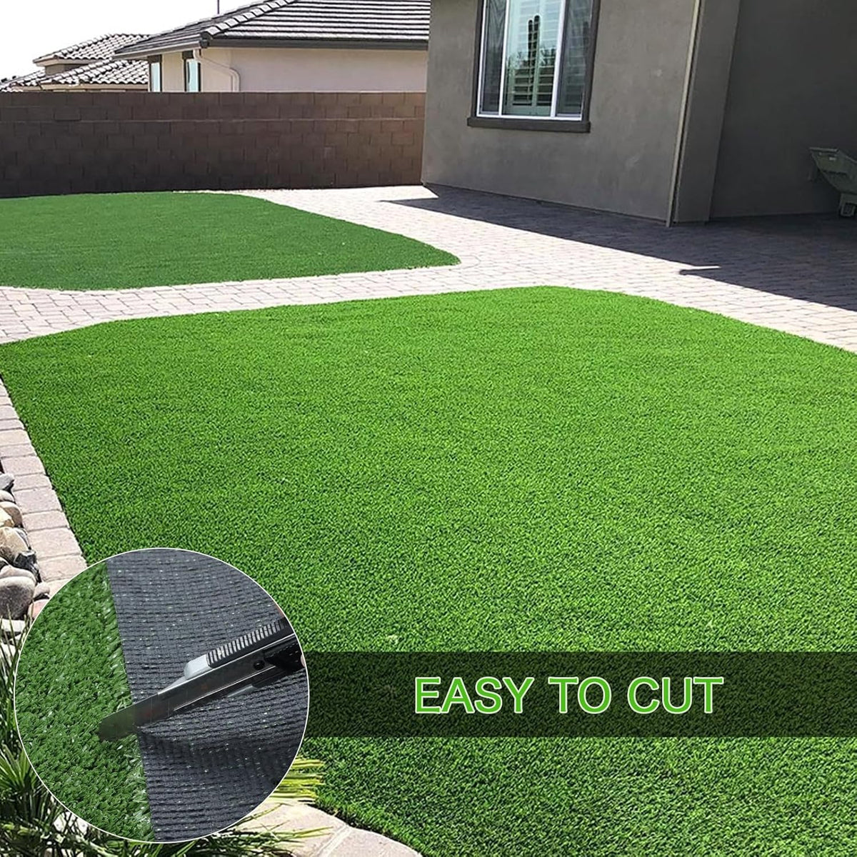 AYOHA Artificial Grass Turf 7FTx15FT, Fake Faux Grass Turf with Drainage Holes, 10MM Synthetic Grass Mat for Patio Backyard Garden Lawn Landscape Balcony Decor, Available Custom Sizes