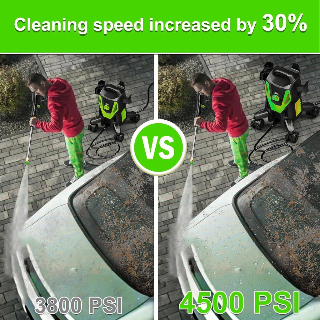 5000PSI PowerWasher with 4 Quick Connect Nozzles, Foam Cannon for Car, Lane, Patio Cleaning