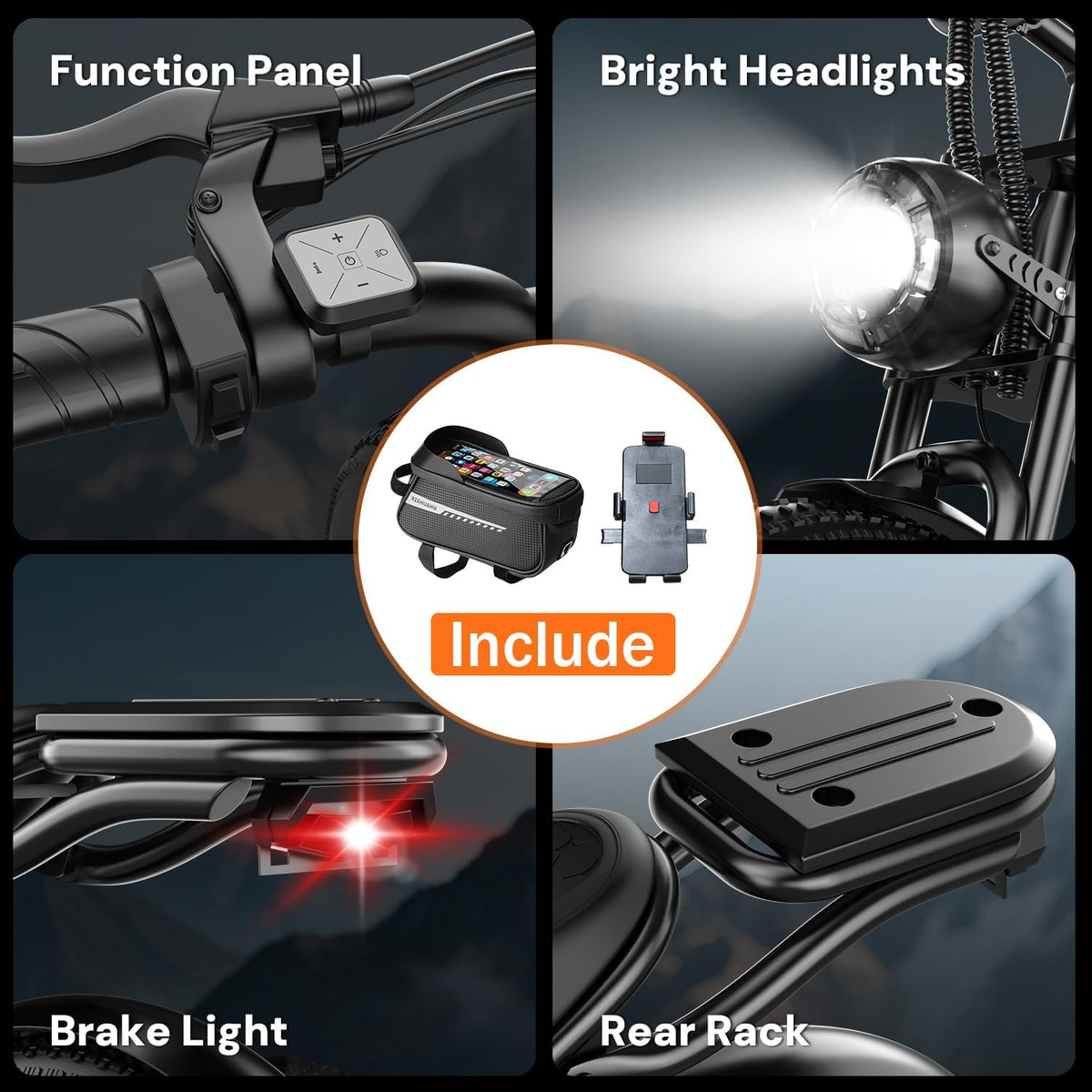 Electric Bike for Adults, Electric Dirt Bike with 2500W Peak Motor, 36Mph & 100 Miles Range, Off-Road Ebike with NFC Unlock, 48V 20AH Removable Battery, 20" Fat Tire Commuter E Bike