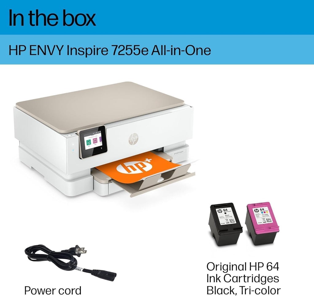 HP Envy Inspire 7255e Wireless Color Thermal Inkjet Printer, Print, scan, Copy, Easy Setup,Mobile Printing, Best-for-Home, Instant Ink (Renewed Premium)