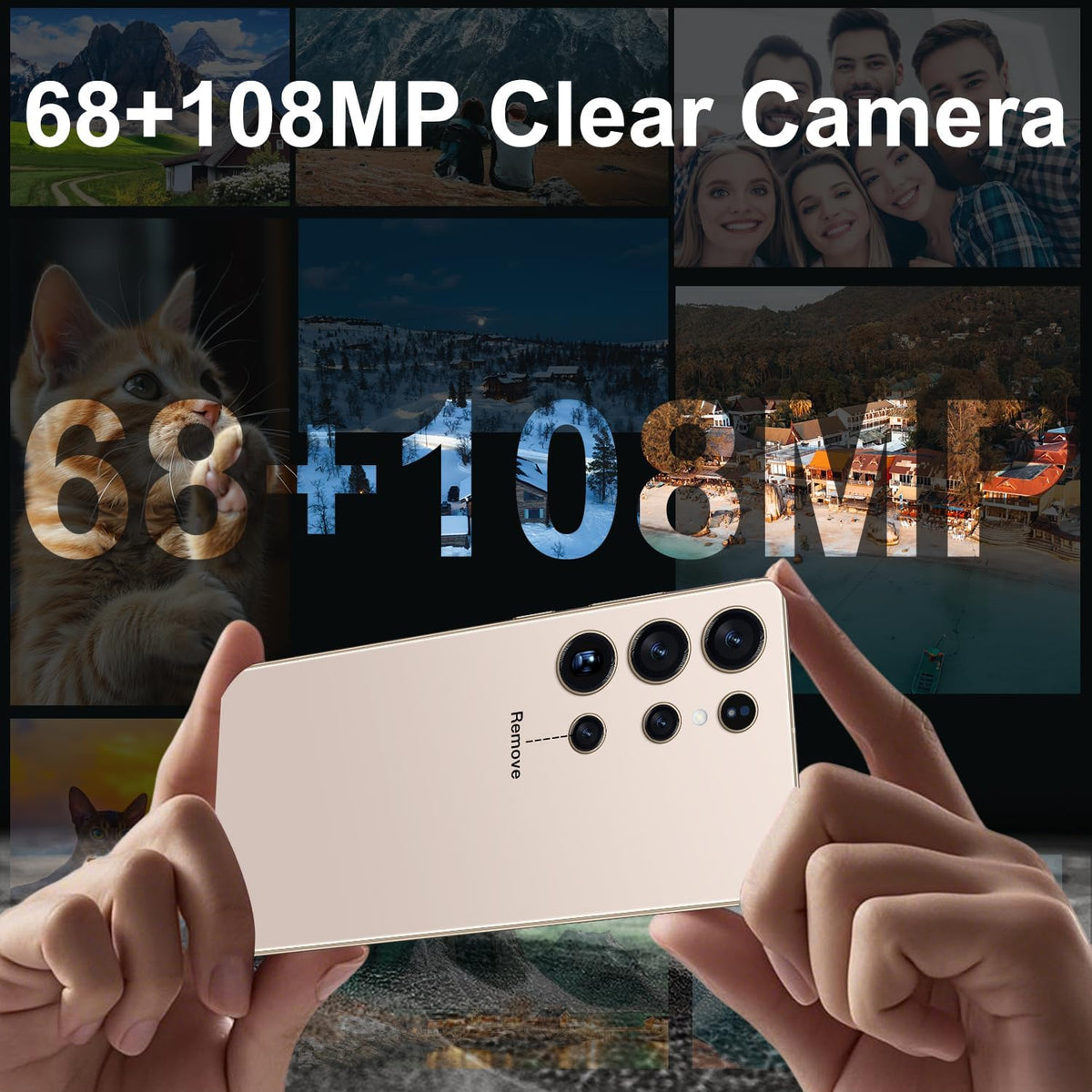 BXV I25 Ultra 16+512GB Smartphone - 7000mAh Battery, 6.99-inch Display, Built-in Pen, Android 14, Snapdragon 8 Gen3, 68MP+108MP Camera Outperform Competitors in Speed & Power (Desert Titanium)