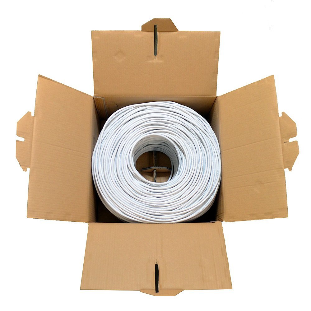 Dripstone CAT6 Ethernet Cable 1000ft Bulk Network LAN Wire 23AWG Solid CCA UTP 550MHz High-Speed Internet Cable Gaming, Streaming, Office, Home Use, Pull Box, Cat6 Bulk, Stable Connectivity - White