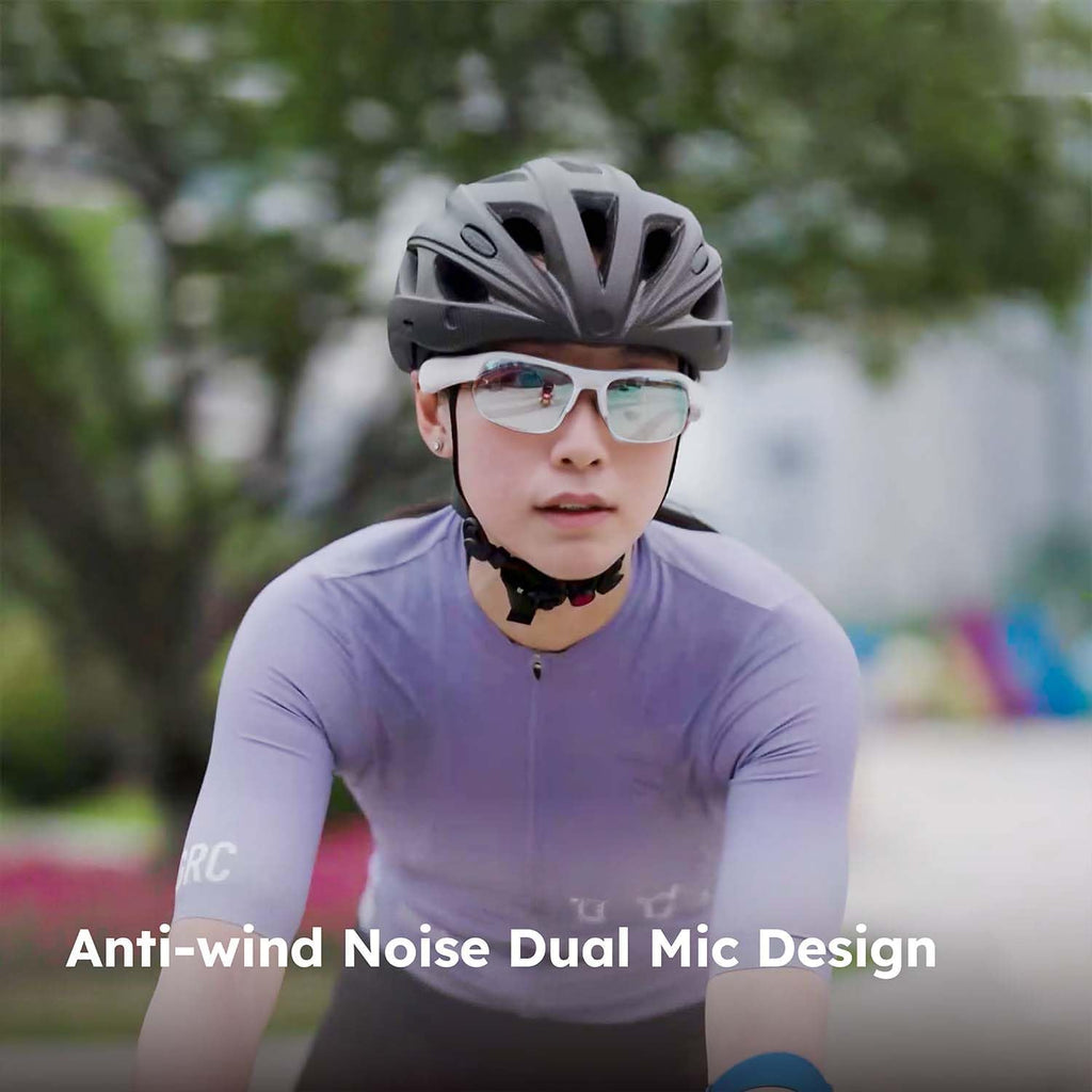 Sports Audio Sunglasses, Smart Bluetooth Glasses for Cycling, Running and Hiking. Black Frame & Transition AR Purple.