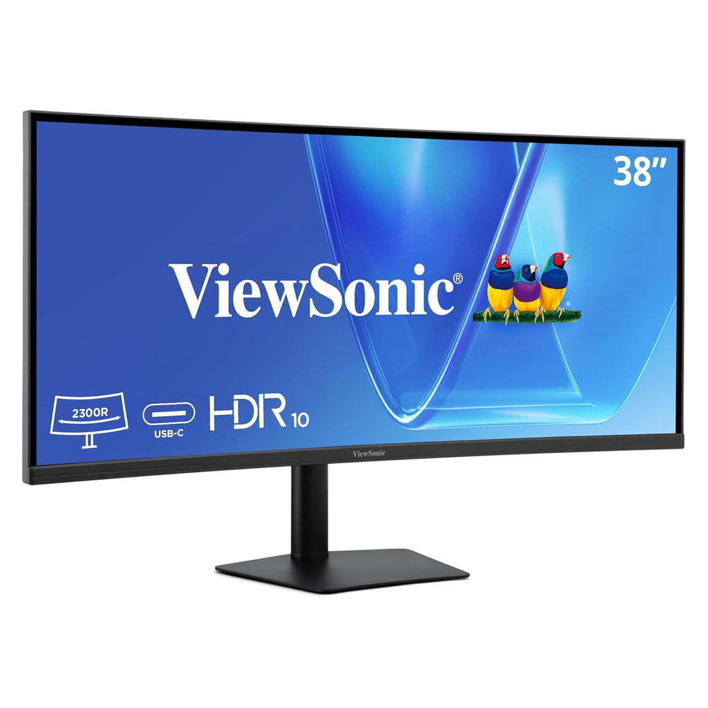 ViewSonic VG3820C 38 Inch 1600p Ultrawide Curved Monitor, IPS Display with 96W USB-C and KVM Switch for Productive Multi-Tasking, Advanced Ergonomics, HDMI, and DisplayPort Inputs