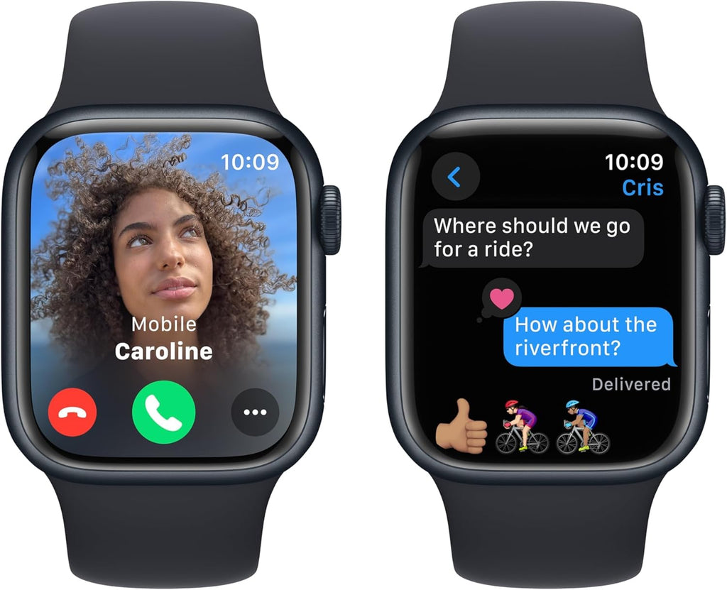 Apple Watch Series 9 GPS 41mm Midnight Aluminum Case with Midnight Sport Band S/M (Renewed)
