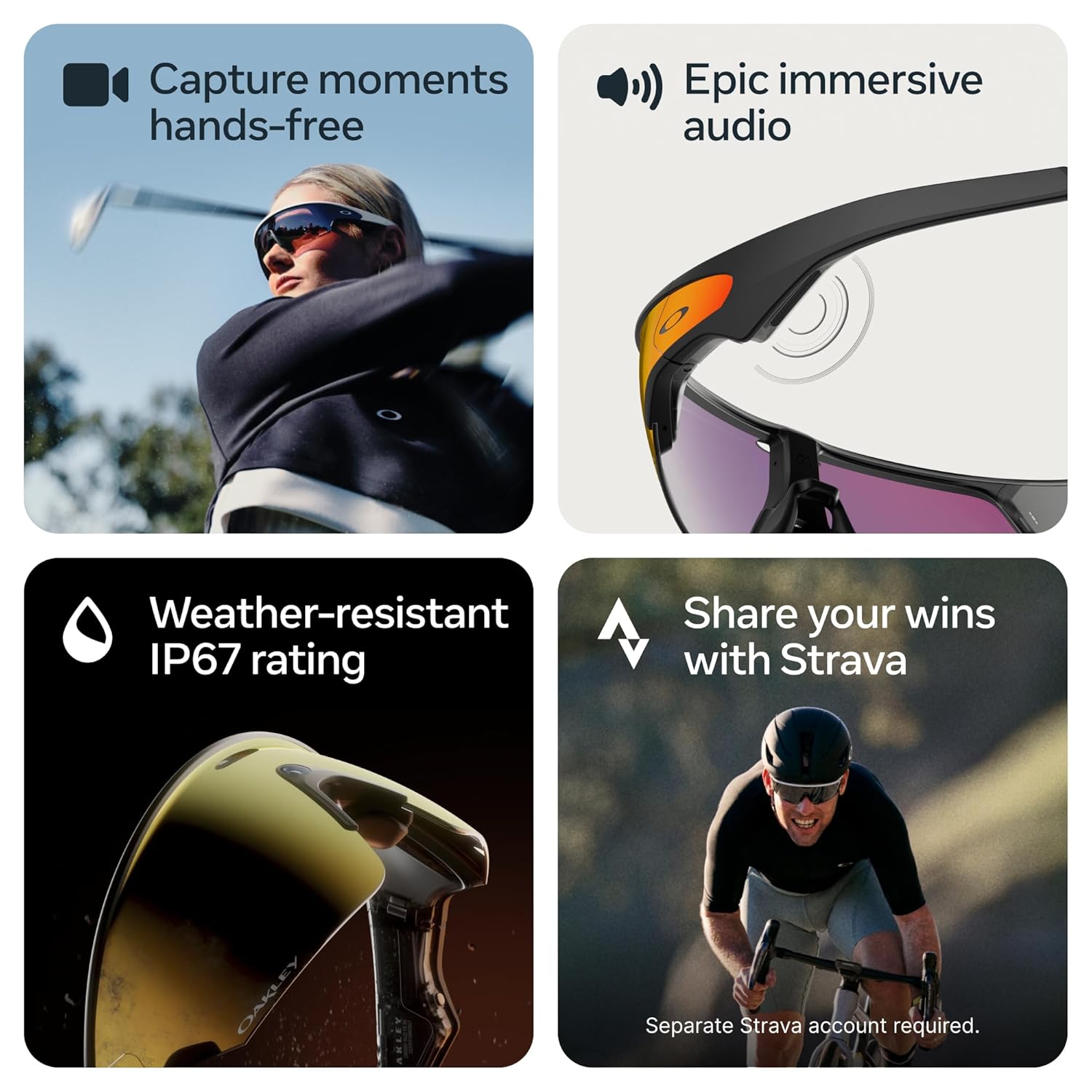 Oakley Meta Vanguard - with Meta AI, Audio, Photo, Video Compatibility - Black, Prizm™ Black Lens