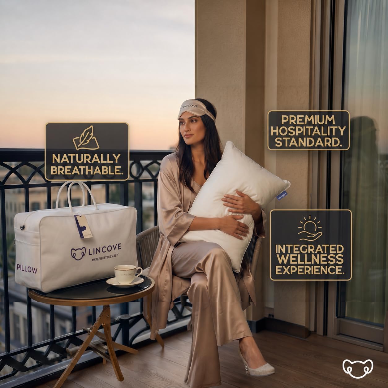 Lincove Signature 100% Natural Canadian White Down Luxury Sleeping Pillow - 800 Fill Power, 500 Thread Count Cotton Shell, Made in Canada, Queen - Medium, 2 Pack