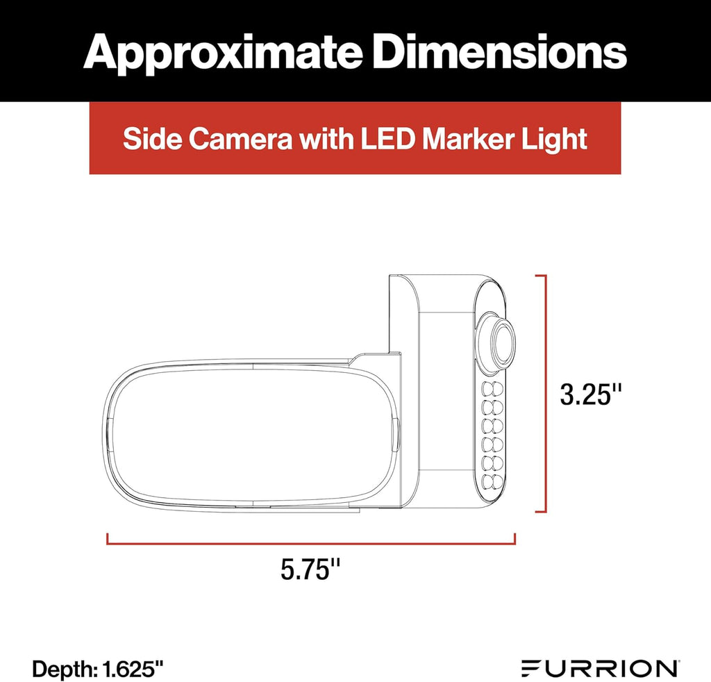 Furrion Vision S+ RV Observation System with 7" Monitor, Left/Right Side Cameras with LED Marker Lights, Sharkfin, Infrared Night Vision, Live Streaming, Wide Viewing Angle - FOS7HTAEN
