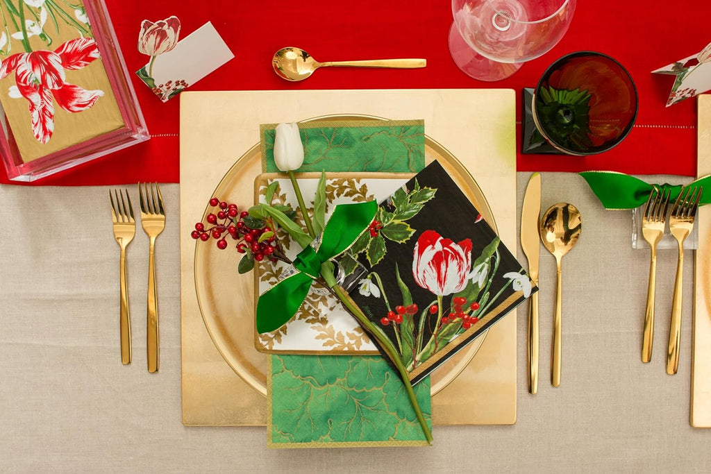 Gold Leaf Lacquer Placemat 13.5 Inch Square, 4 Mats