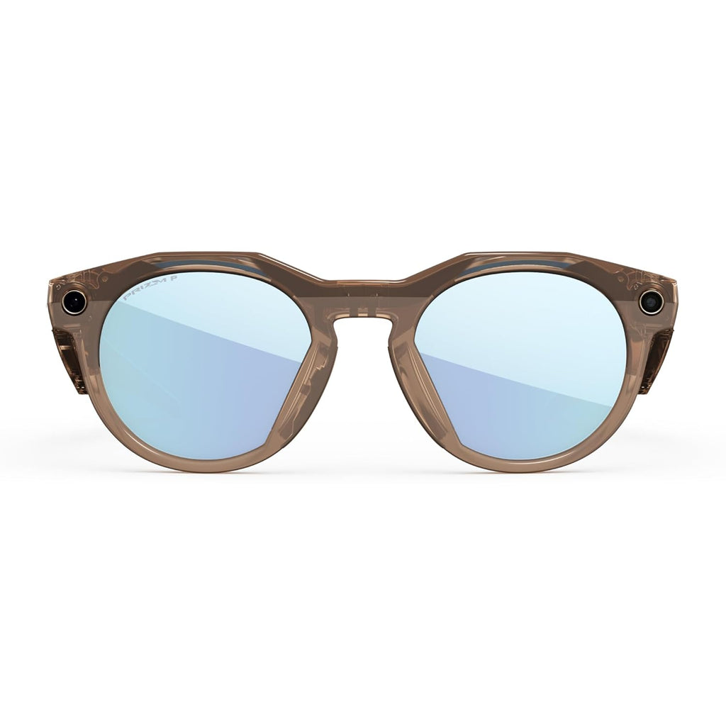 Oakley Meta HSTN, Brown Smoke | Smart AI Glasses for Men, Women — Performance for Sports, Athletes — Camera, Audio, Video — 8 Hour Battery — 3K HD Resolution — Deep Water Polarized Lenses